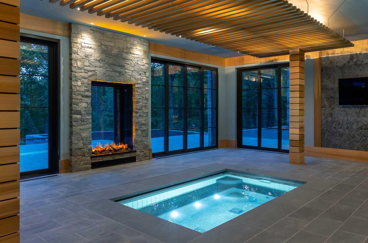 indoor residential hot tub
